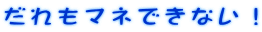 だれもマネできない！
